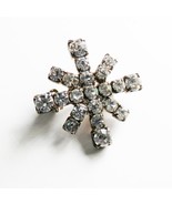 Silvertone Clear Rhinestone Starburst Snowflake Pin Small 1&quot; Costume - €4,27 EUR