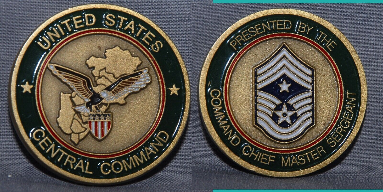 CLASSIC ROUND CENTCOM challenge coin from USAF Command Chief Msgt! - $19.79