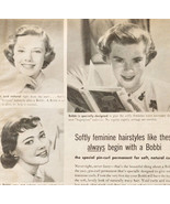 1955 Bobbi Pin Curl Permanent Curlers Advertisement Hair Beauty Hygiene ... - $27.34 CAD