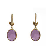  Tiffany&amp;Co. 18K Yellow Gold Amethyst Paloma Picasso Olive Leaf Drop Ear... - £881.42 GBP