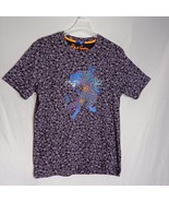 Robert Graham Shirt Mens Large Lavender Floral Blue Panther Short Sleeve... - $789.56 MXN