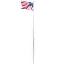 25Ft Sectional Aluminum Flagpole + 2 Us American Flag Pole Gold Ball Out... - $83.59