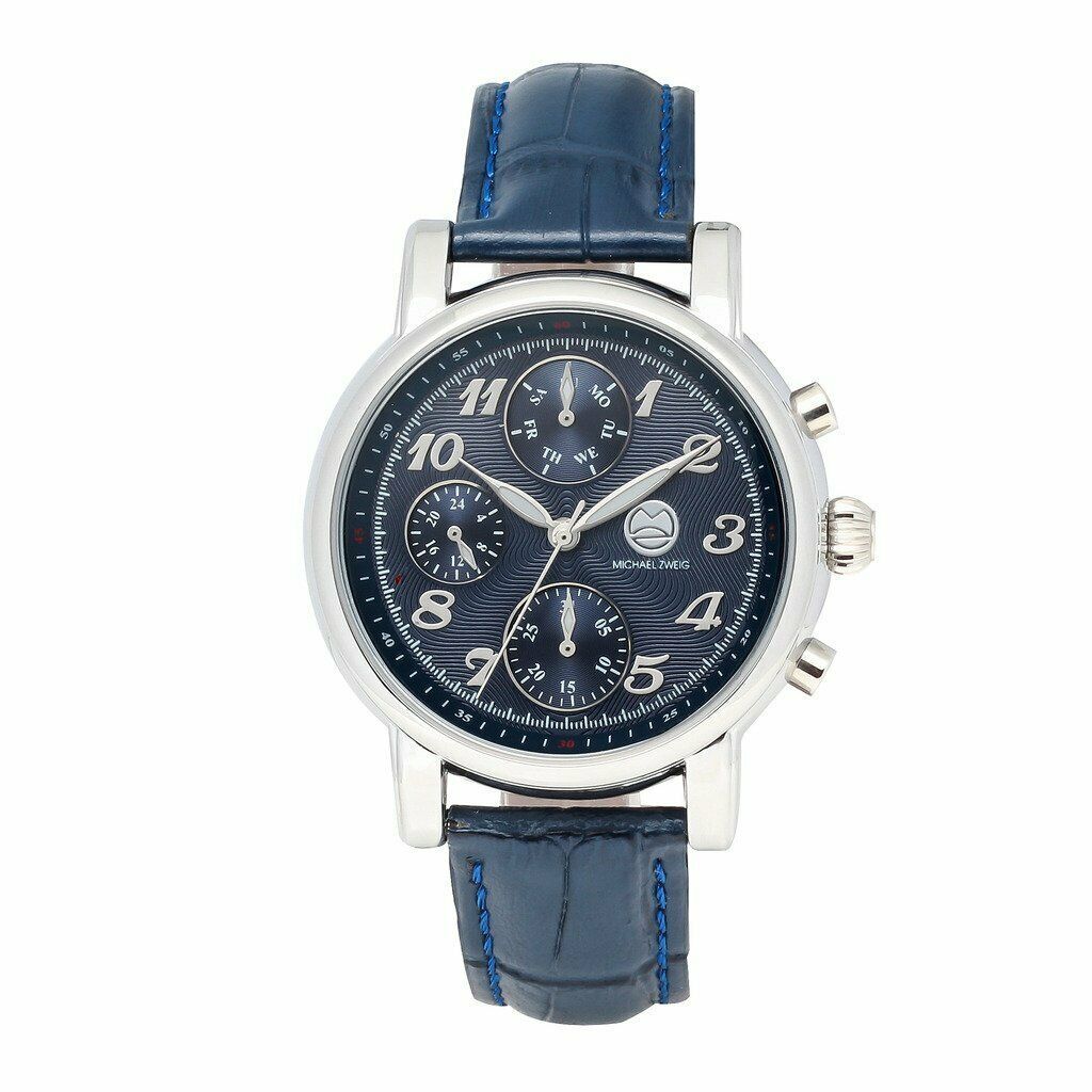 Michael Zweig Ladies Casual Dress Leather Fashion Womens Watch (Silver/B... - $18.80