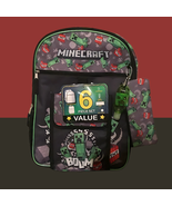 Bioworld Kids 6-Piece Minecraft Backpack Set  - $736.95 MXN