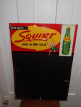 Vintage Enjoy Squirt Robertson Embossed Metal Chalkboard Sign - $5,583.02 MXN