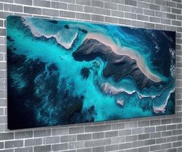 Deep Blue Sea Canvas Print Nature Wall Art 55x24 Inch Ready To Hang  - £71.83 GBP
