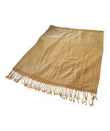 D&Y Pashmina Scarf Gold Paisley Fringe Wrap Shawl 68x26 - $16.20