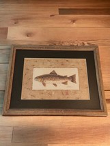 Vintage 1994 Peg Wheeler Hope Trout Lithograph Framed Print &quot;Brown&quot; Cottage Core - £42.01 GBP