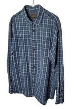 Eddie Bauer Button Down Mens Shirt Size XL Tall Blue Plaid Cotton  - £7.45 GBP