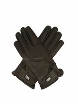 Burberry Mens Bimaterial Logo Appliqué Technical Panel Leather Gloves In Black 8 - £226.48 GBP