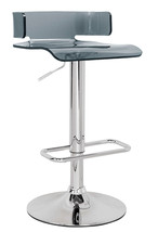 Gray And Silver Metal Swivel Low Back Adjustable Height Bar Chair - $3,344.74 MXN
