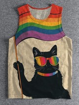 Men&#39;s Cats Support Love And Peace Art Print Tank Top - £15.06 GBP