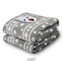 Biddeford Blankets Micro Plush Electric Heated Blanket with Digital Control Gray - £43.84 GBP