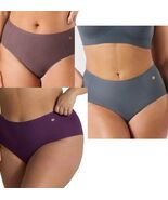 (3) Evelyn &amp; Bobbie High-Waisted Retro Bikini Panty 1704 Plum Grey Thist... - $861.98 MXN
