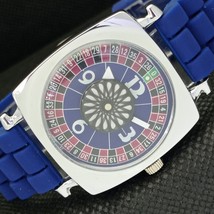 Vintage Winding Swiss Mens Poker Style Blue Watch Mystery Dial 587g-a309874-6 - £18.04 GBP