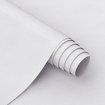 Homease Solid White Wallpaper 24 X 196 Inch Thick Matte White Contact Paper - £31.41 GBP