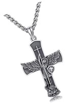 Miraculous Medal Sterling Silver Four Way Cross St - £155.42 GBP