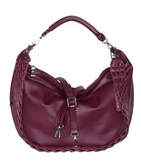 Bruno Rossi Italian Made Black Cherry Red Calf Leather Large Crossbody H... - $8,225.81 MXN