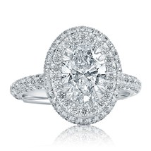 Igi 1.81 Karat F-VS2 Oval Schliff Kunstdiamanten Grown Diamant Halo Ring 14k - £4,160.91 GBP