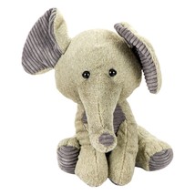 Elephant Plush 11&quot; Gray Ribbed Belly Ears Baby Soft Stuffed Animal Toy - £12.88 GBP