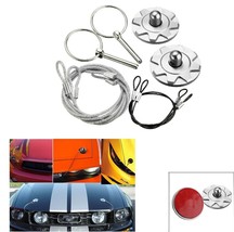 CNC Universal Car Racing Sport Bonnet Hood Pin Lock Latch Appearance Kit Silver - £9.59 GBP