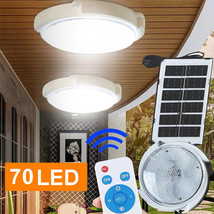 Solar Power Ceiling Pendant Light Remote Control Outdoor Indoor Lamp Wat... - $38.99