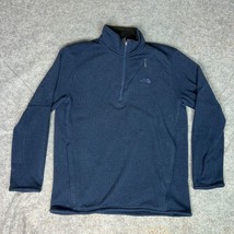 North Face Mens Sweater Large Navy Pullover Quarter Zip Hiking Gorpcore ... - $24.98