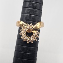 18k Gold Plated CZ Wreath Ring Sz 8 NWT Old Stock Vintage Cubic Zirconia - €21,94 EUR