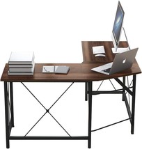 Coral Flower L-Shaped Desks For Home Office - Corner Computer Desk Writing Table - £172.13 GBP