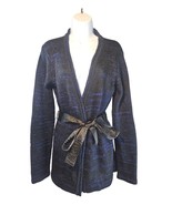 Narciso Rodriguez Cobalt Black Blue Cardigan Belted Knit Sweater Women&#39;s... - $28.47 CAD