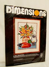 A Fall Collection Duck Cross Stitch Kit 1984 Oil Lamp Mallard Flowers Dimensions - $19.99