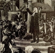 1935 John Wesley Preaching At An Outdoor Market Religious Art Print DWN10C - $39.99