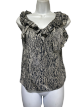anthropologie leifsdottir silk sleeveless ruffle V-neck blouse Size 0 - £15.65 GBP