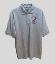 Cleveland Indians Chief Wahoo MLB Guardians Vintage 90s Gray Bike Polo Shirt XL - $21.63