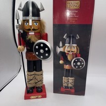 Nutcracker Viking 15” With Box By Holiday Living Detachable Shield - $23.76