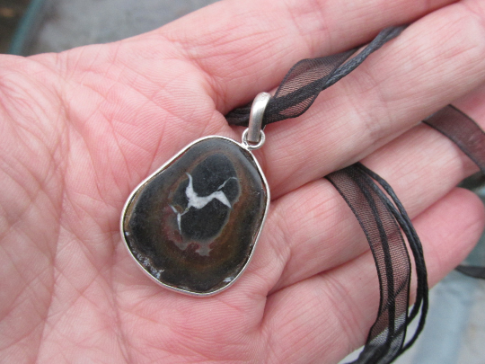 Special Sale, Beautiful Small Septarian Pendant, 925 Silver, One of a Kind - £14.70 GBP