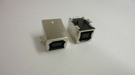 2 Pack Lot Square USB Socket Jack Type B 180 Degrees Fax SMD Port Female 4 Pins - £8.24 GBP