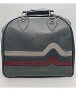Vintage Brunswick Bowling Ball Bag Gray Red White Stripes Wire Rack White - $516.35 MXN