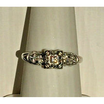 ART DECO 14 KT WHITE GOLD DIAMOND RING. SIZE 6.5 SKY - €368,66 EUR