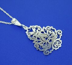935 Argentium Sterling Laser Cut Pendant Chrysanthemum Flower (#J4409) - $94.05