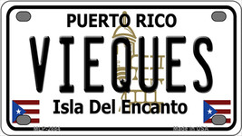 Vieques Puerto Rico Novelty Mini Metal License Plate Tag - £11.82 GBP