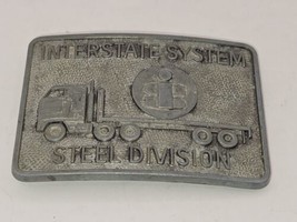 Vintage Belt Buckle 1970s Interstate System Steel Division Semi Truck Tractor - £11.56 GBP