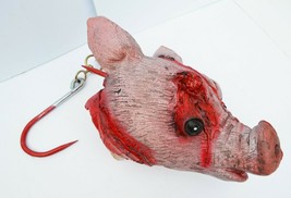 Life Size Halloween Props Realistic Pig Head Hanging on REAL METAL Hooks GORY - £19.92 GBP