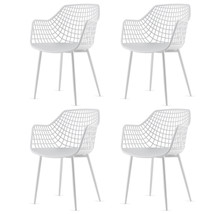 4 PCS Modern Dining Chair Leisure Chair w/Ergonomic Backrest&amp;Curved Seat Indoor - £210.80 GBP