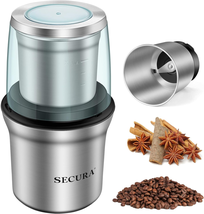 Secura Coffee Grinder Electric, 2.5Oz/75G Large Capacity Spice Grinder Electric, - £61.45 GBP