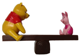 Vintage Disney Winnie The Pooh &amp; Piglet On Seesaw Figurine Cake Topper - £13.15 GBP