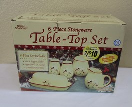 ROYAL SEASONS 6 Piece SNOWMAN Stoneware Table-Top Set Open Box New - $18.50