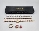 Joan Rivers Ladybug Watch Bracelet Ring Size 9 &amp; Pin Set Red Black White - £229.33 GBP