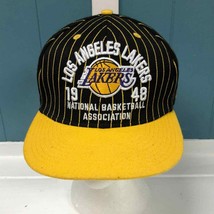 Ultra Cap Los Angeles LAKERS 1948 Adjustable Hat Black Gold Pinstripes - $31.68