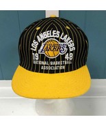 Ultra Cap Los Angeles LAKERS 1948 Adjustable Hat Black Gold Pinstripes - $31.68